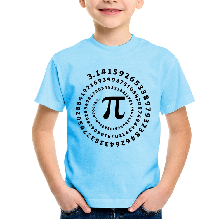 Camiseta Infantil PI 3,14 Número Matemática - Azul Bebê