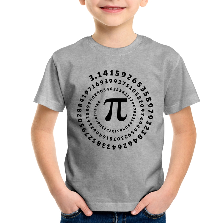 Camiseta Infantil PI 3,14 Número Matemática - Cinza