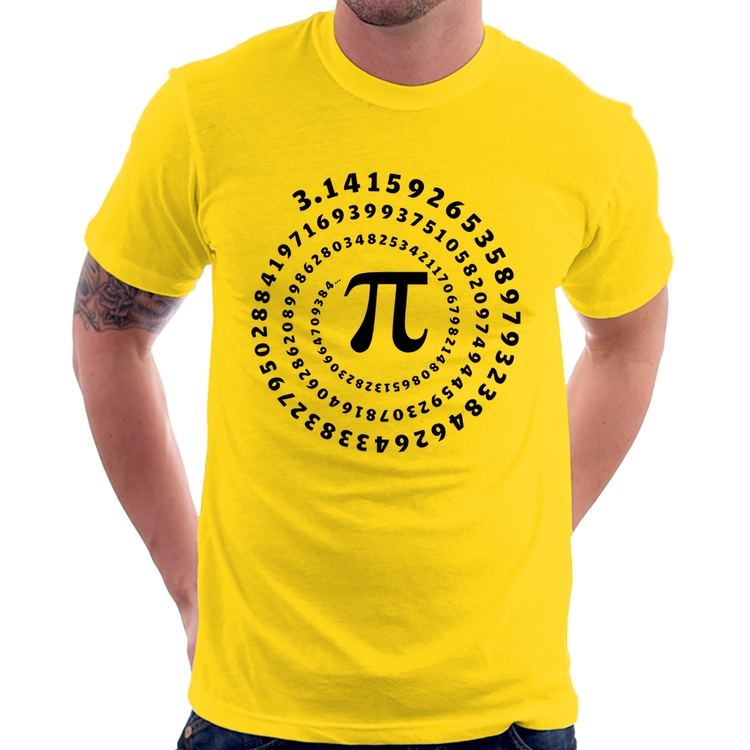 Camiseta PI 3,14 Número Matemática - Amarela
