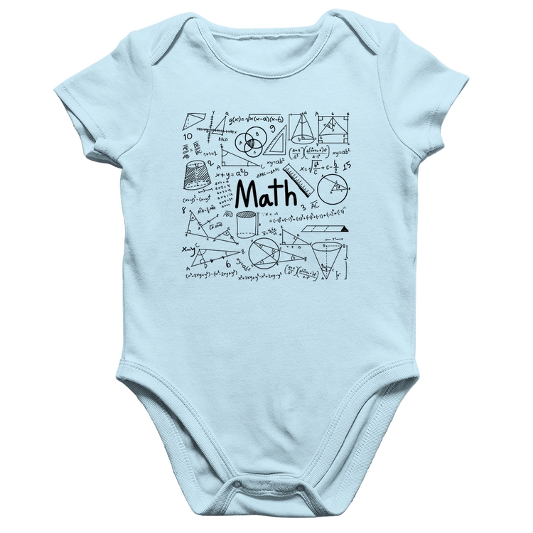 Body Bebê Algodão Matemática - Azul Bebê