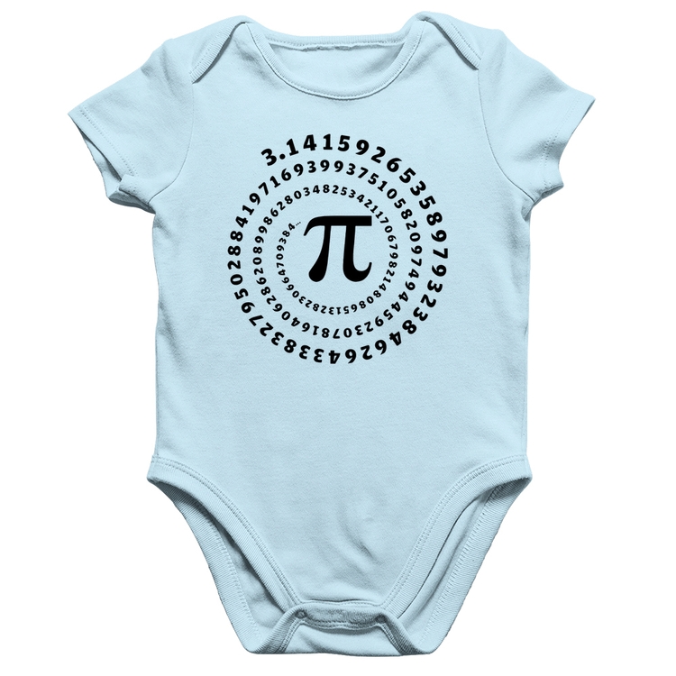 Body Bebê Algodão PI 3,14 Número Matemática - Azul Bebê