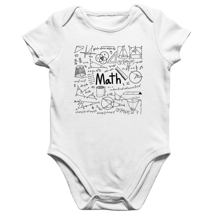 Body Bebê Algodão Matemática - Branco