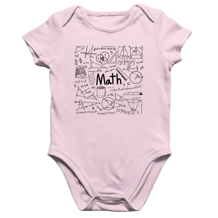 Body Bebê Algodão Matemática - Rosa Bebê
