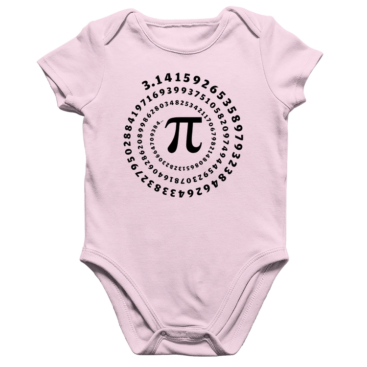 Body Bebê Algodão PI 3,14 Número Matemática - Rosa Bebê