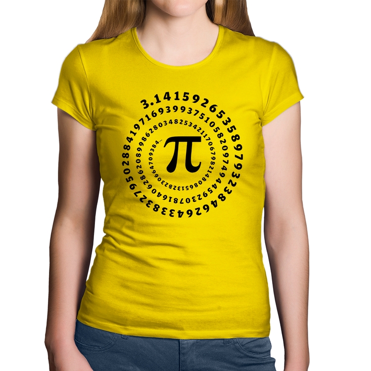 Baby Look Algodão PI 3,14 Número Matemática - Amarela