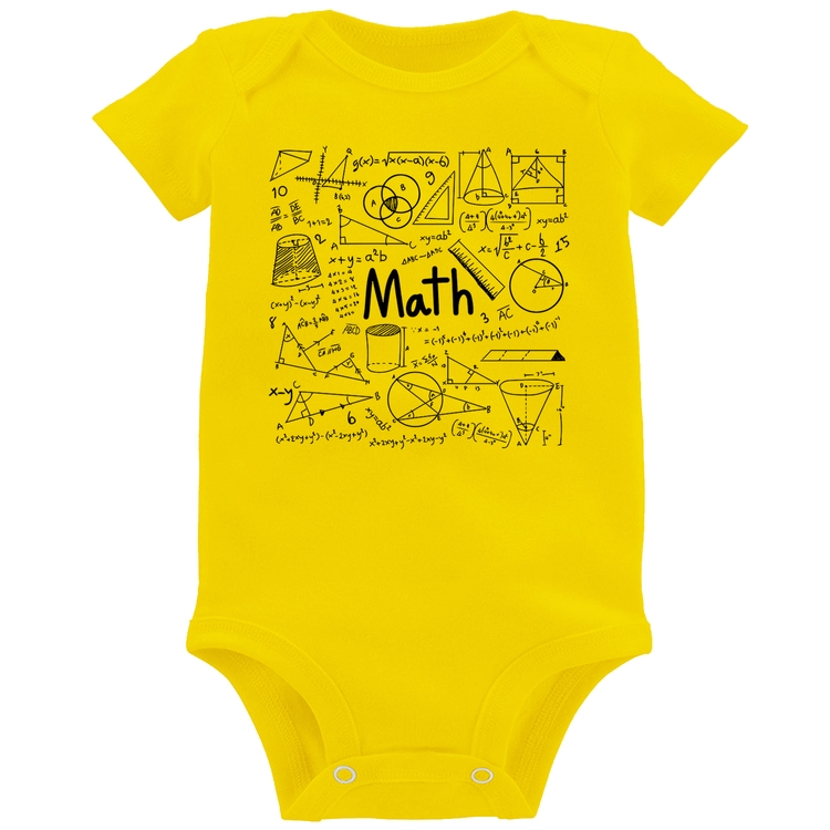 Body Bebê Matemática - Amarelo