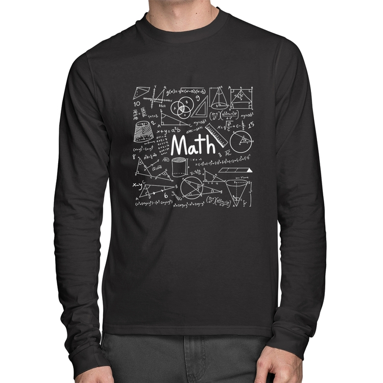 Camiseta Algodão Matemática Manga Longa