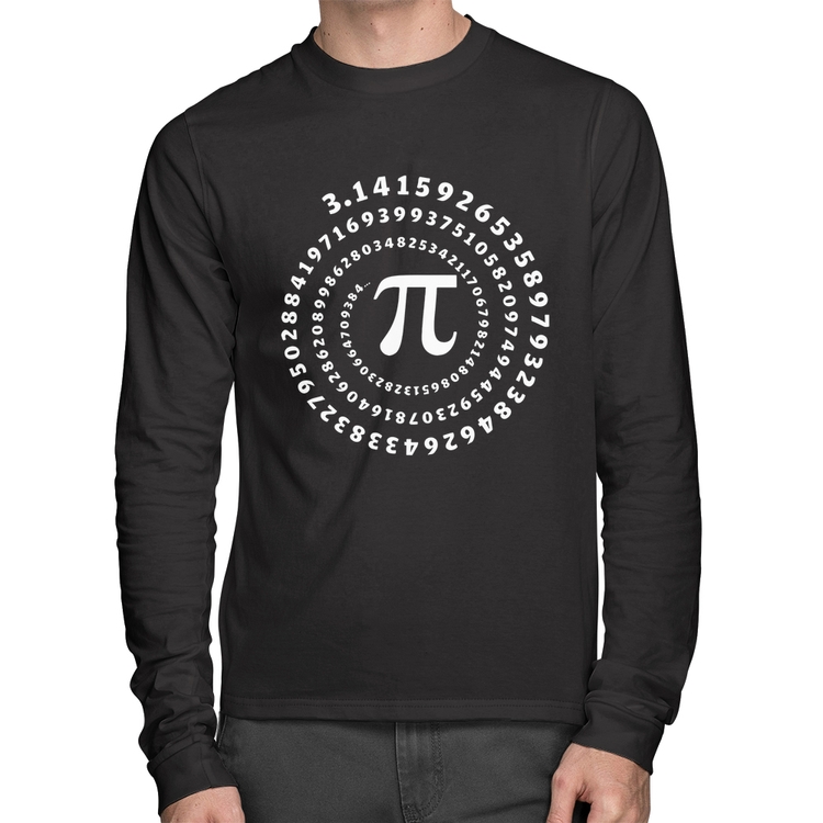 Camiseta Algodão PI 3,14 Número Matemática Manga Longa