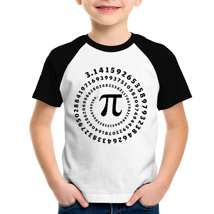 Camiseta Raglan Infantil PI 3,14 Número Matemática
