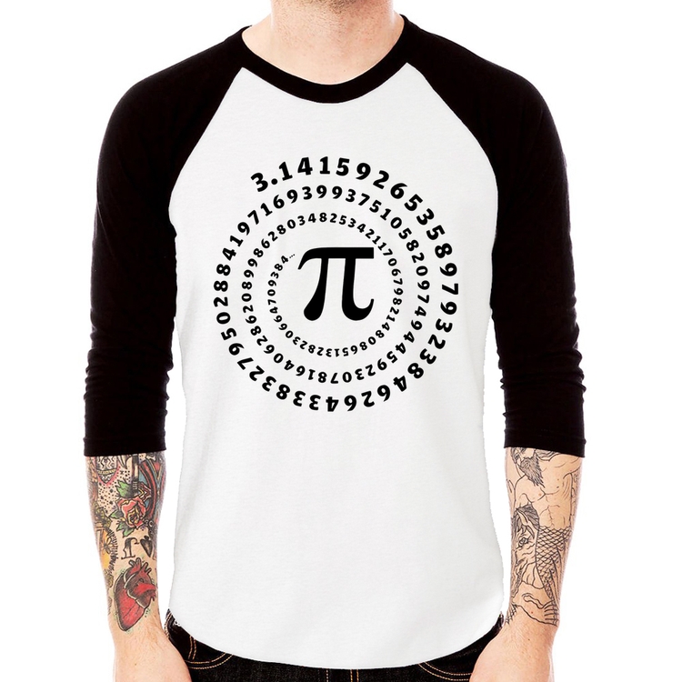 Camiseta Raglan PI 3,14 Número Matemática Manga 3/4