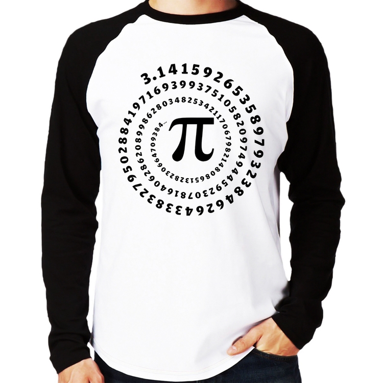Camiseta Raglan PI 3,14 Número Matemática Manga Longa
