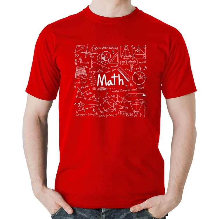 Camiseta Algodão Matemática - Vermelha