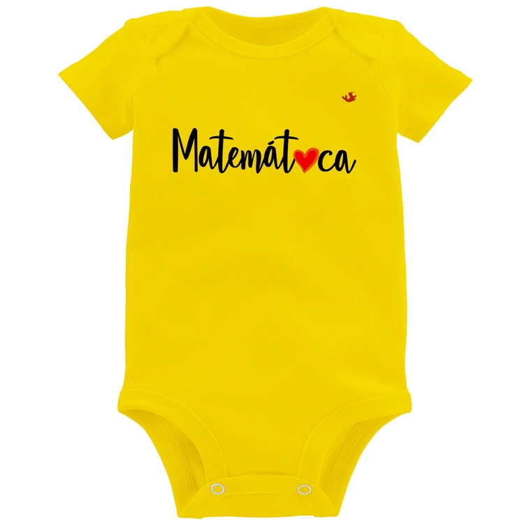 Body Bebê Matemática por amor - Amarelo