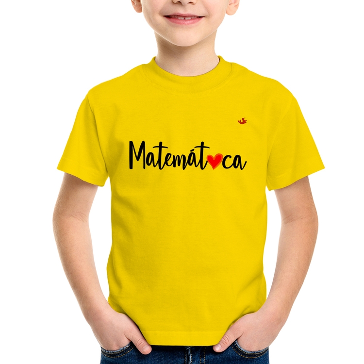 Camiseta Infantil Matemática por amor - Amarela