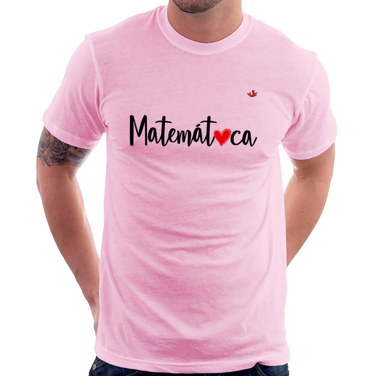 Camiseta Matemática por amor - Rosa Bebê