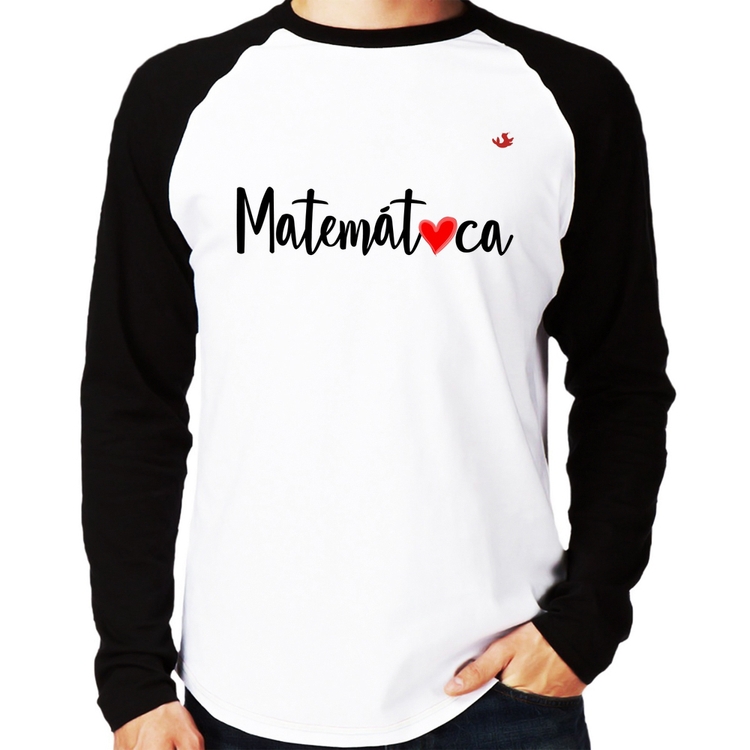 Camiseta Raglan Matemática por amor Manga Longa