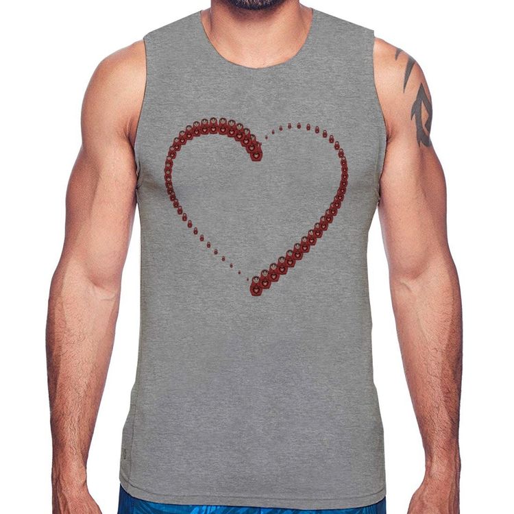 Regata Matrioska Coração - Cinza