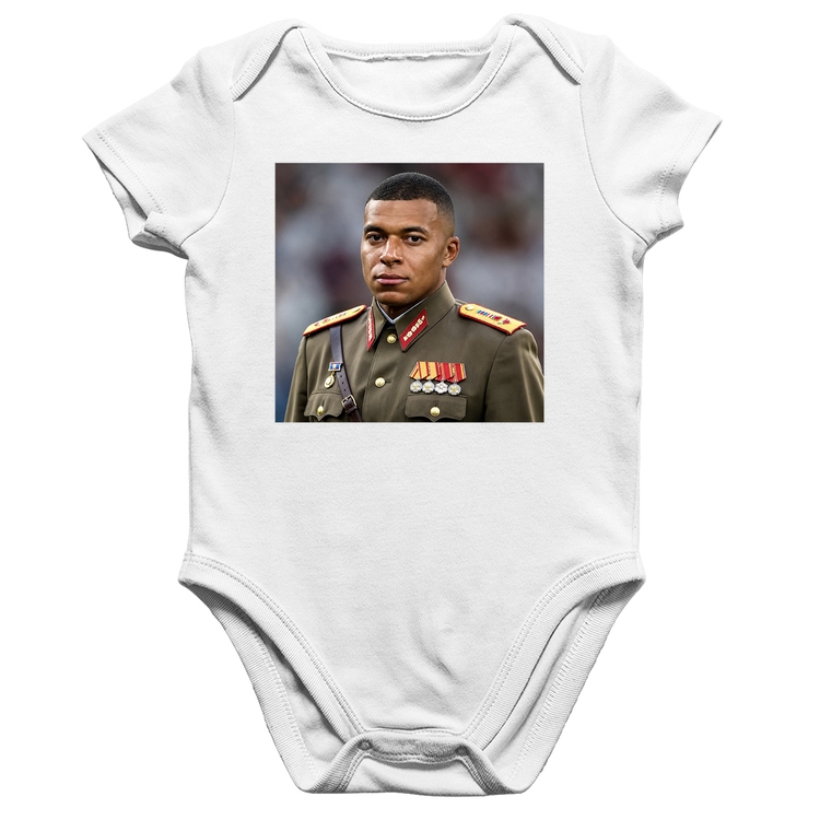 Body Bebê Algodão Mbappé Meme Ditador - Branco