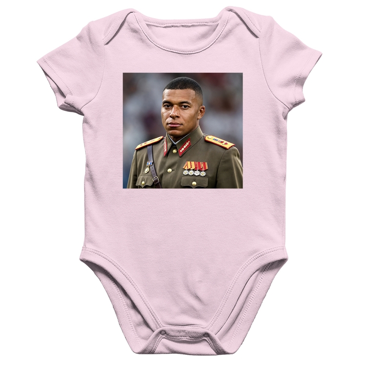 Body Bebê Algodão Mbappé Meme Ditador - Rosa Bebê