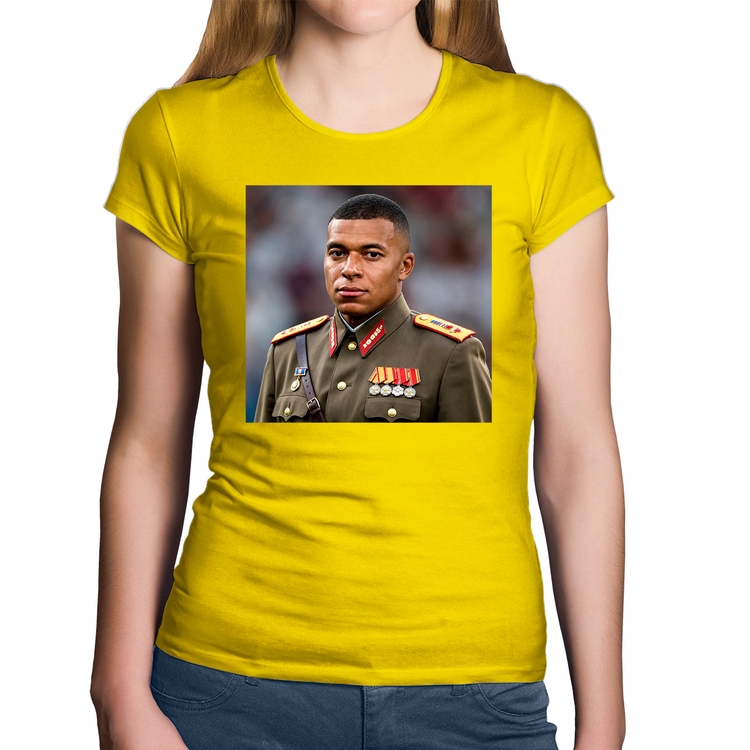 Baby Look Algodão Mbappé Meme Ditador - Amarela