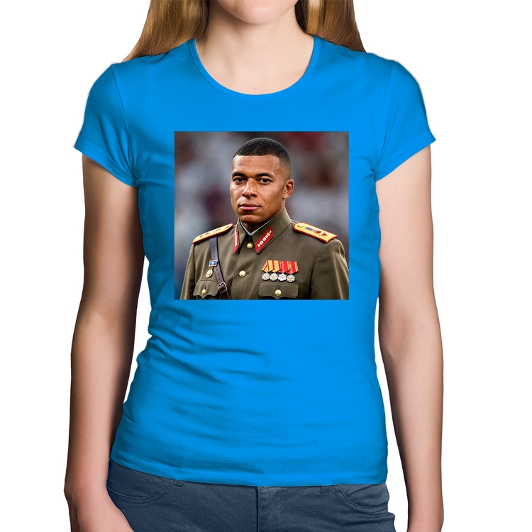 Baby Look Algodão Mbappé Meme Ditador - Azul