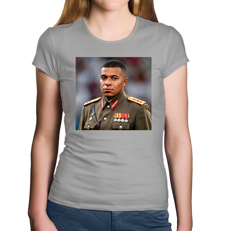 Baby Look Algodão Mbappé Meme Ditador - Cinza