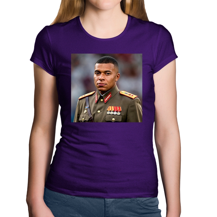 Baby Look Algodão Mbappé Meme Ditador - Roxa