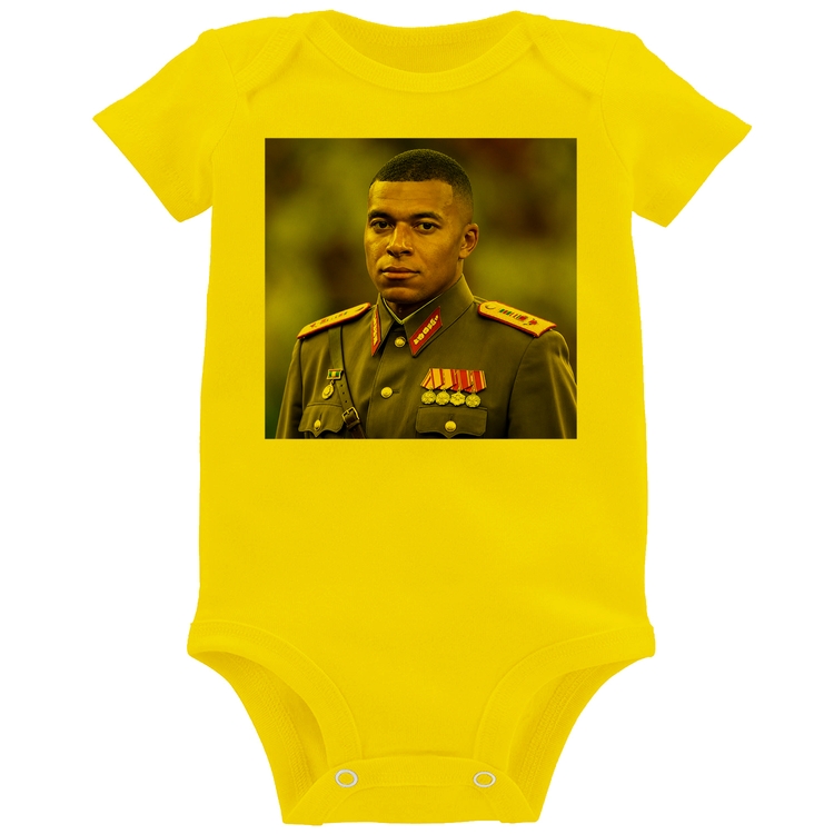 Body Bebê Mbappé Meme Ditador - Amarelo
