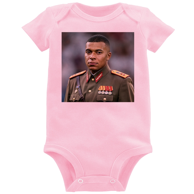 Body Bebê Mbappé Meme Ditador - Rosa Bebê