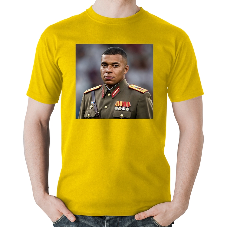 Camiseta Algodão Mbappé Meme Ditador - Amarela