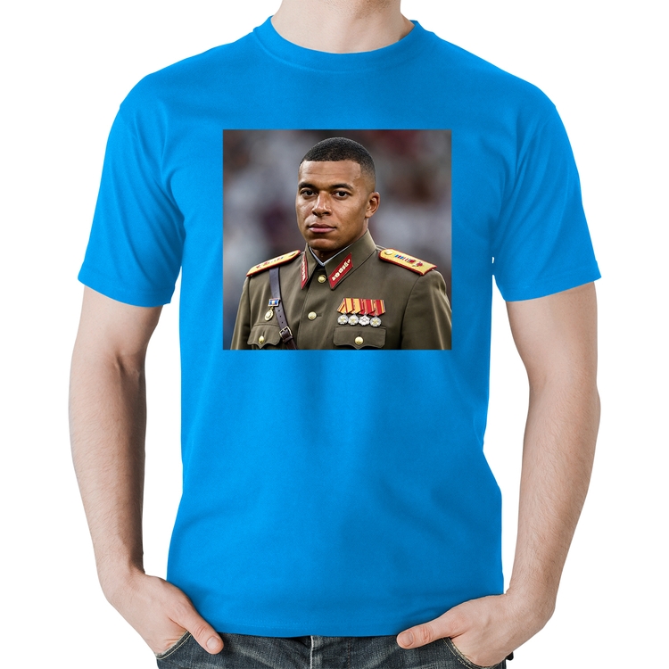 Camiseta Algodão Mbappé Meme Ditador - Azul