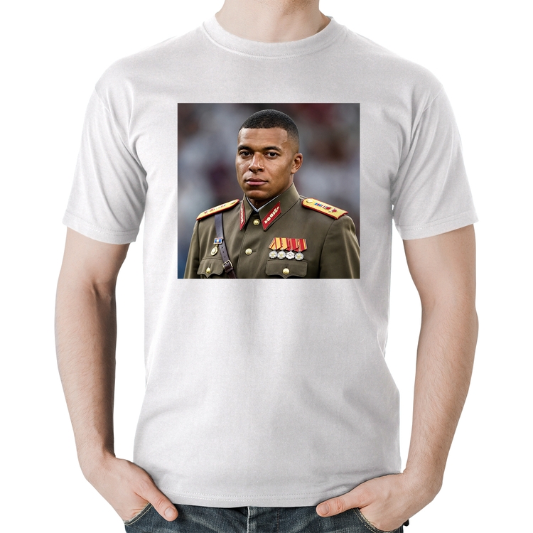 Camiseta Algodão Mbappé Meme Ditador - Branca