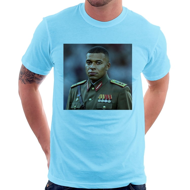Camiseta Mbappé Meme Ditador - Azul Bebê