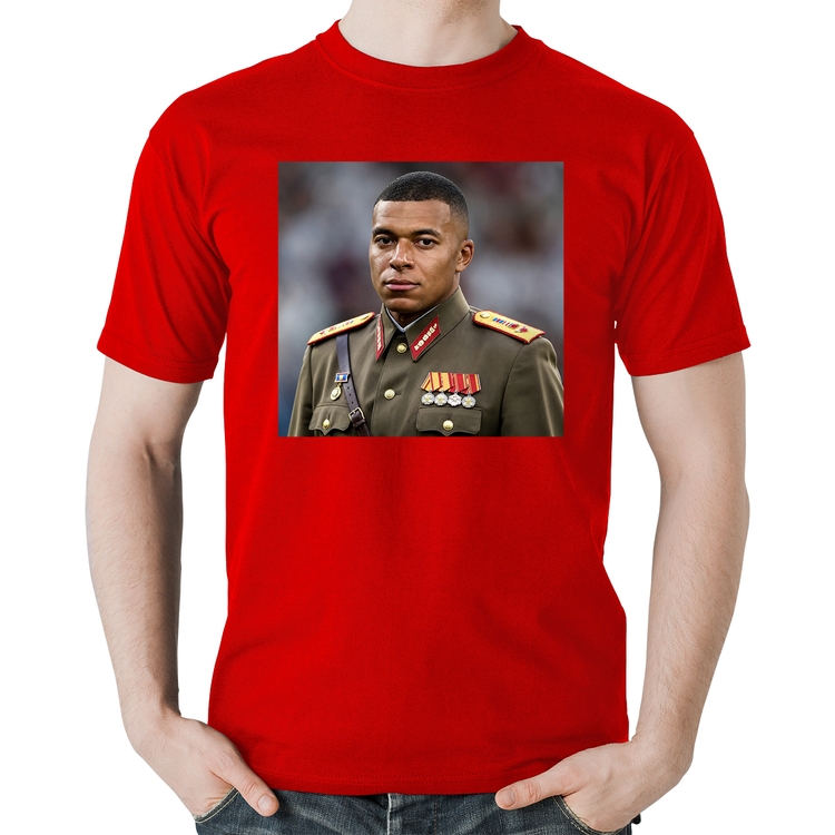 Camiseta Algodão Mbappé Meme Ditador - Vermelha