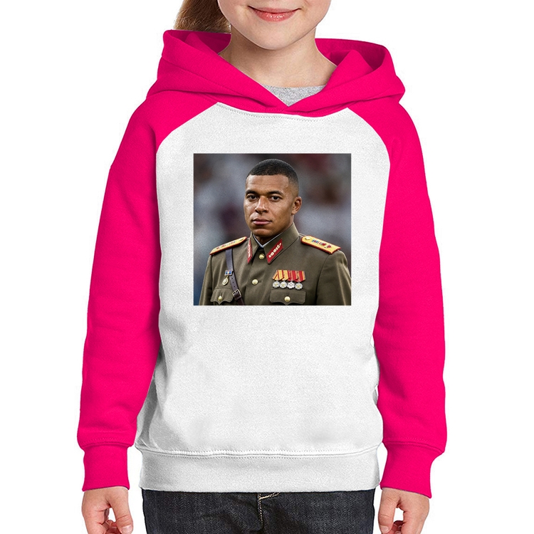 Moletom Infantil Mbappé Meme Ditador - Branco/Rosa