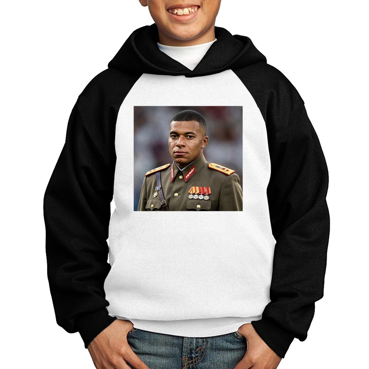 Moletom Infantil Mbappé Meme Ditador - Branco/Preto