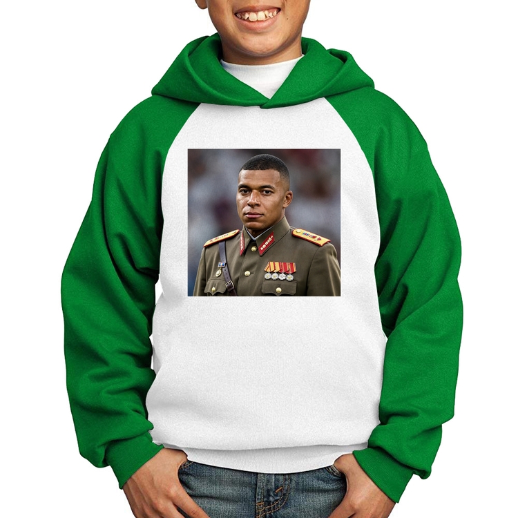Moletom Infantil Mbappé Meme Ditador - Branco/Verde