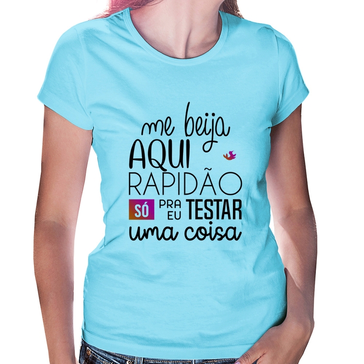 Baby Look Me beija aqui rapidão - Azul Bebê