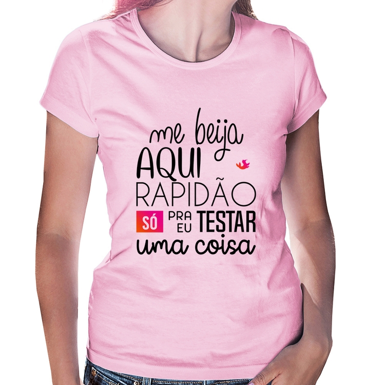 Baby Look Me beija aqui rapidão - Rosa Bebê