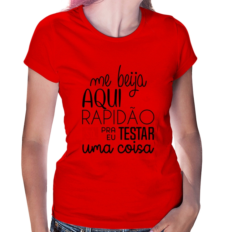 Baby Look Me beija aqui rapidão - Vermelha