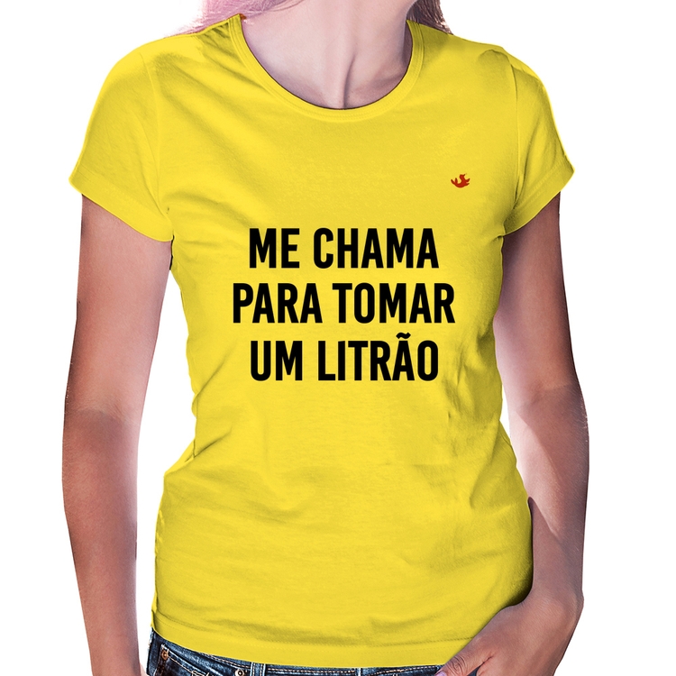 Baby Look Me chama para tomar um litrão - Amarela