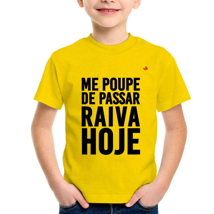 Camiseta Infantil Me poupe de passar raiva hoje - Amarela