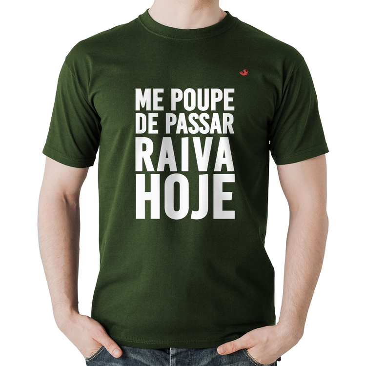 Camiseta Algodão Me poupe de passar raiva hoje - Musgo