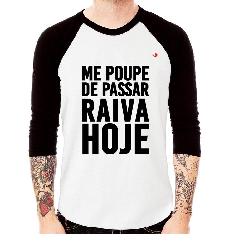 Camiseta Raglan Me poupe de passar raiva hoje Manga 3/4