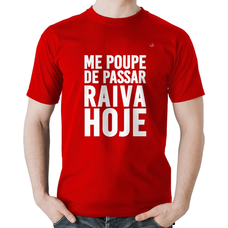 Camiseta Algodão Me poupe de passar raiva hoje - Vermelha