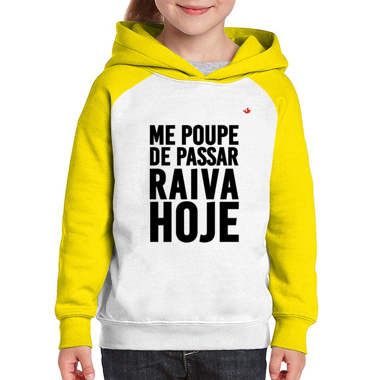 Moletom Infantil Me poupe de passar raiva hoje - Branco/Amarelo