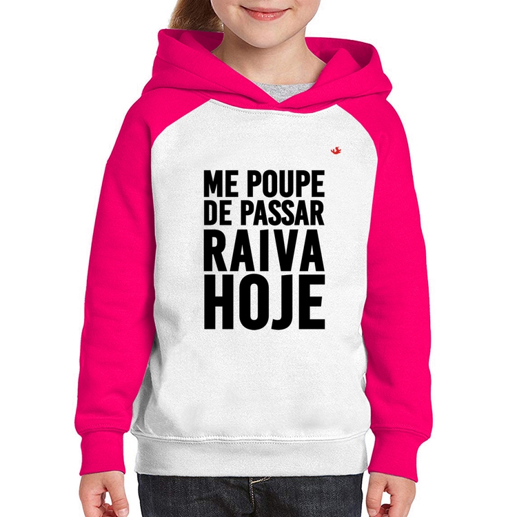Moletom Infantil Me poupe de passar raiva hoje - Branco/Rosa