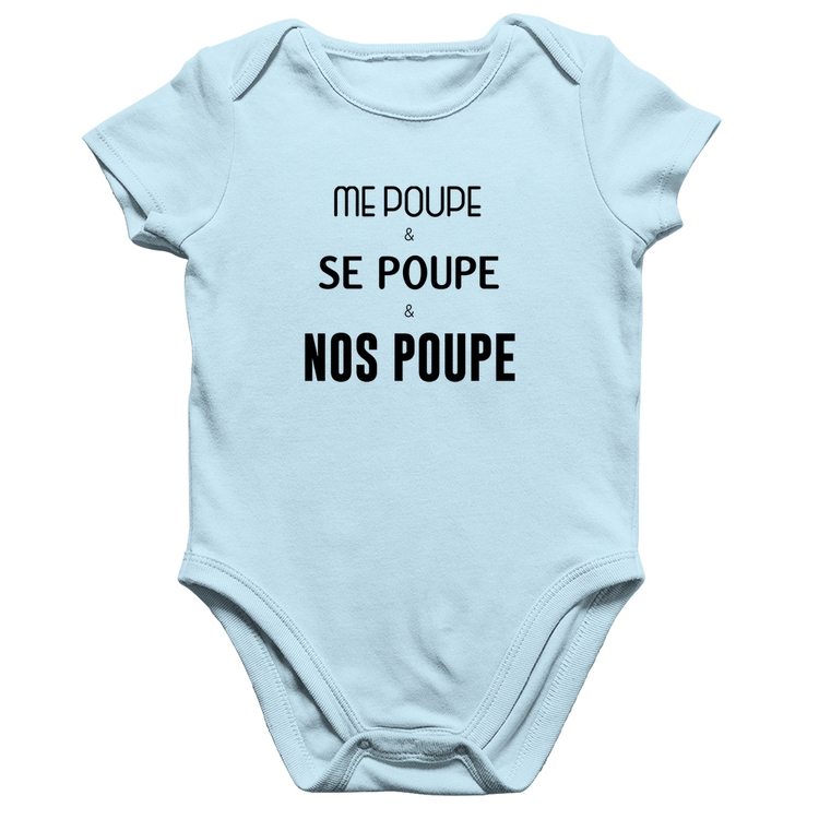 Body Bebê Algodão Me poupe, se poupe, nos poupe - Azul Bebê