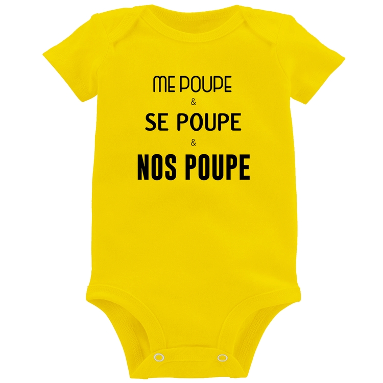 Body Bebê Me poupe, se poupe, nos poupe - Amarelo