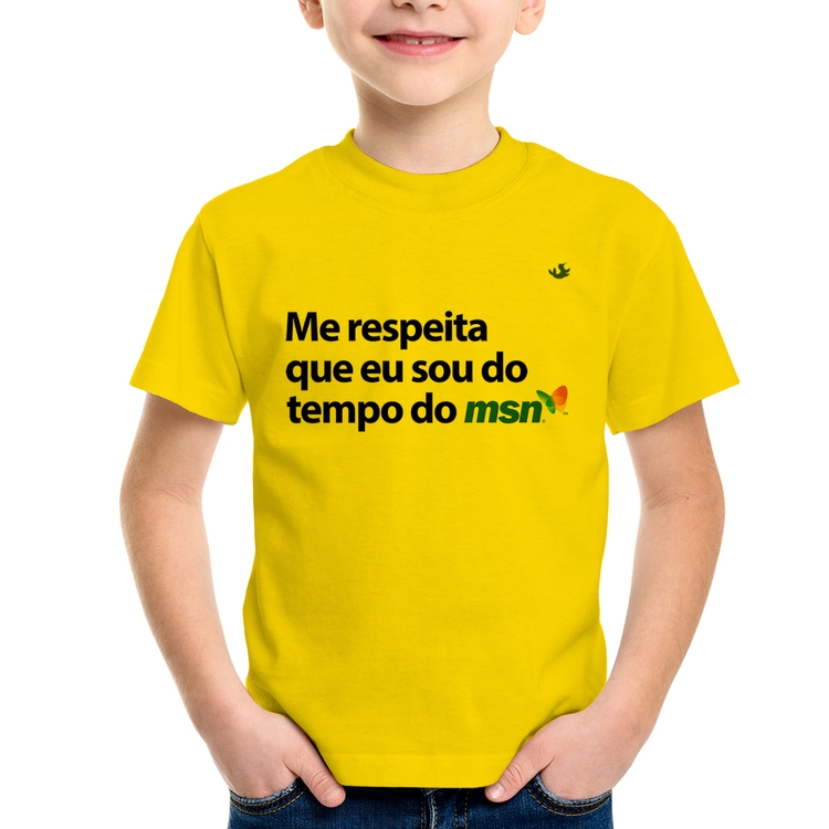 Camiseta Infantil Me respeita que eu sou da época do msn - Amarela